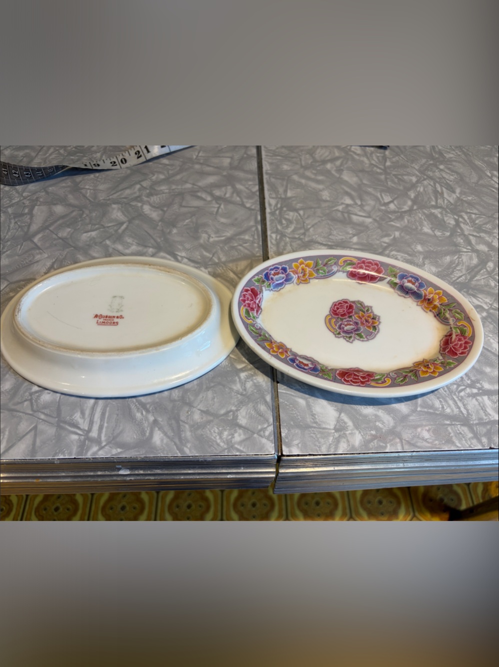 Set of 2 vintage Guérin & Co. Limoges porcelain trinket dishes